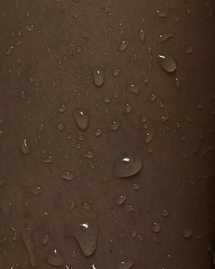 Water droplets on skin