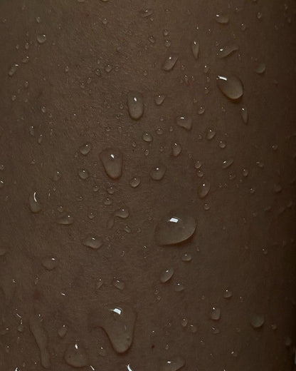 Water droplets on skin